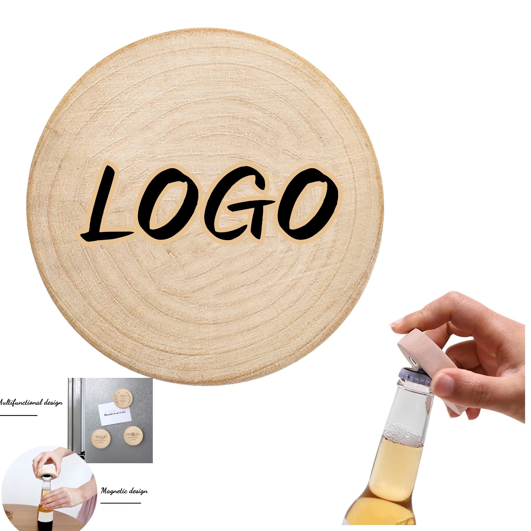 Wood Refrigerator Magnet Bottle Opener 2