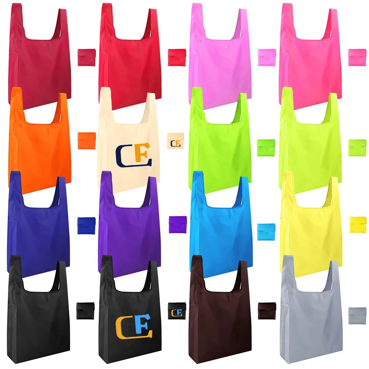 Colorful Reusable Foldable Grocery Bags 7