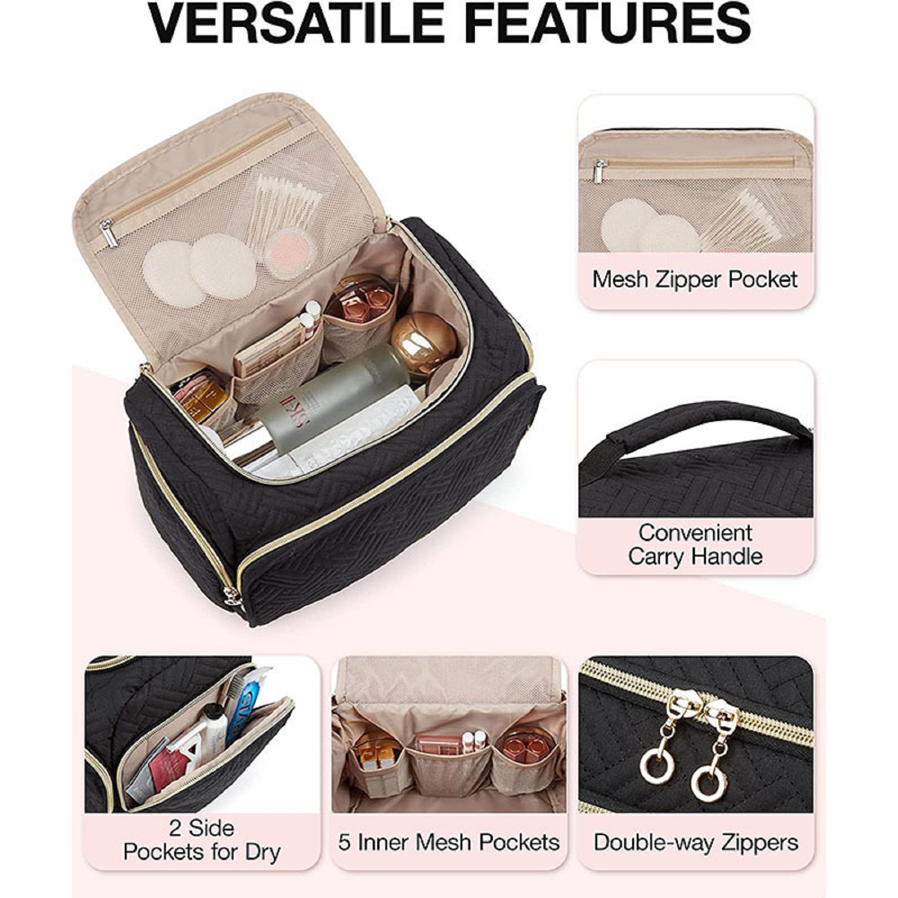 Large Wide Open Travel Bag For Toiletries 3