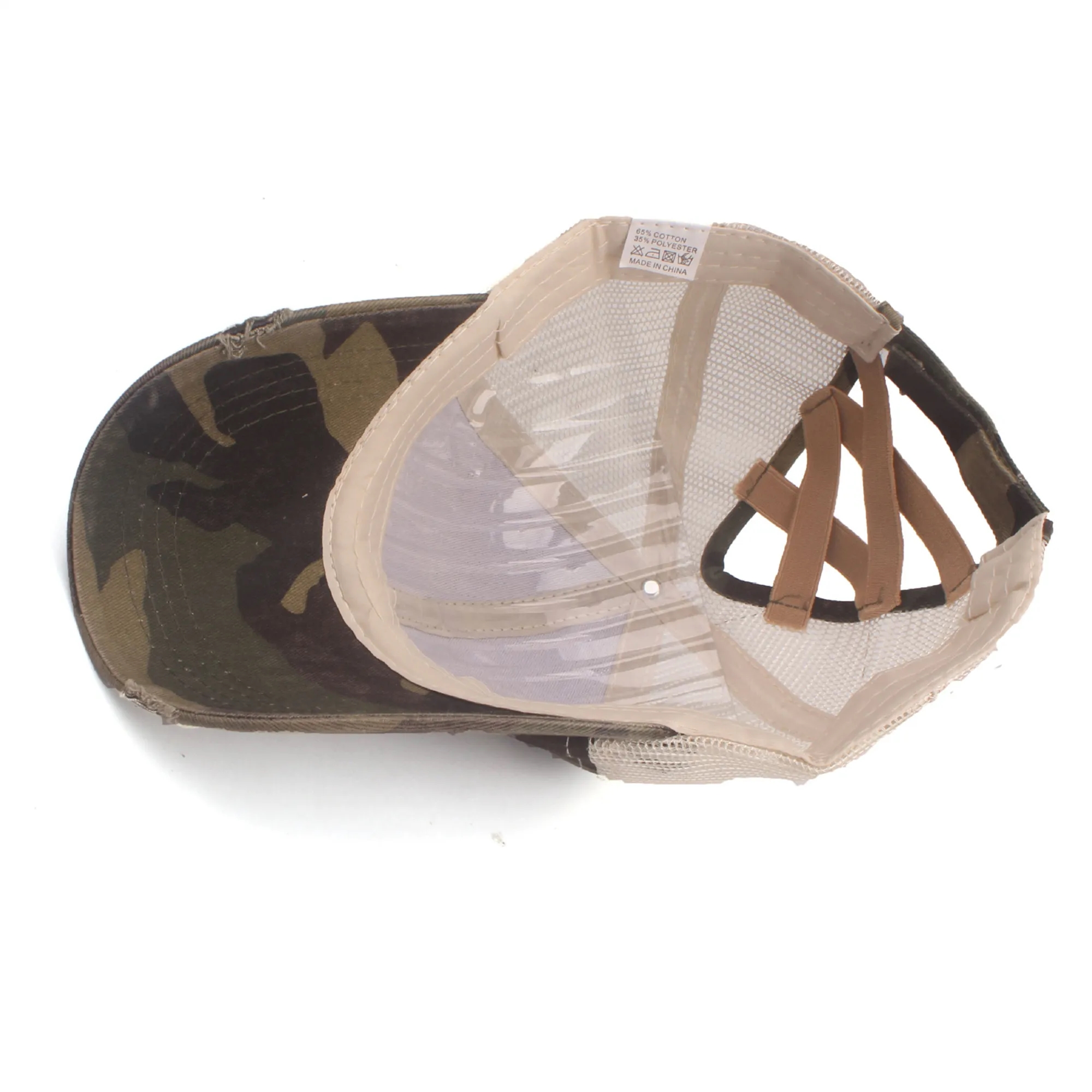 Washed Cotton Ponytail Baseball Cap 10