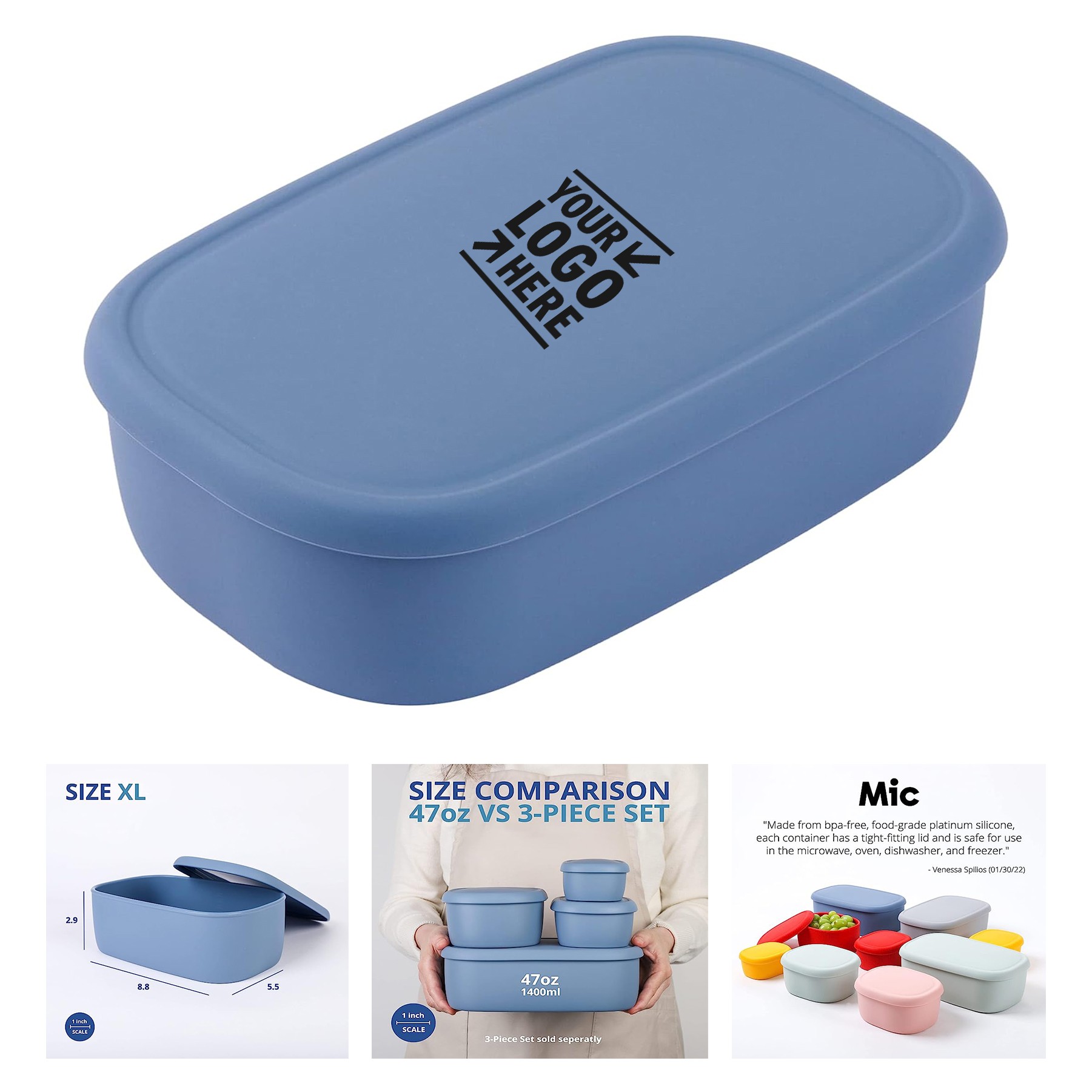 47oz Large Silicone Food Storage Container 3