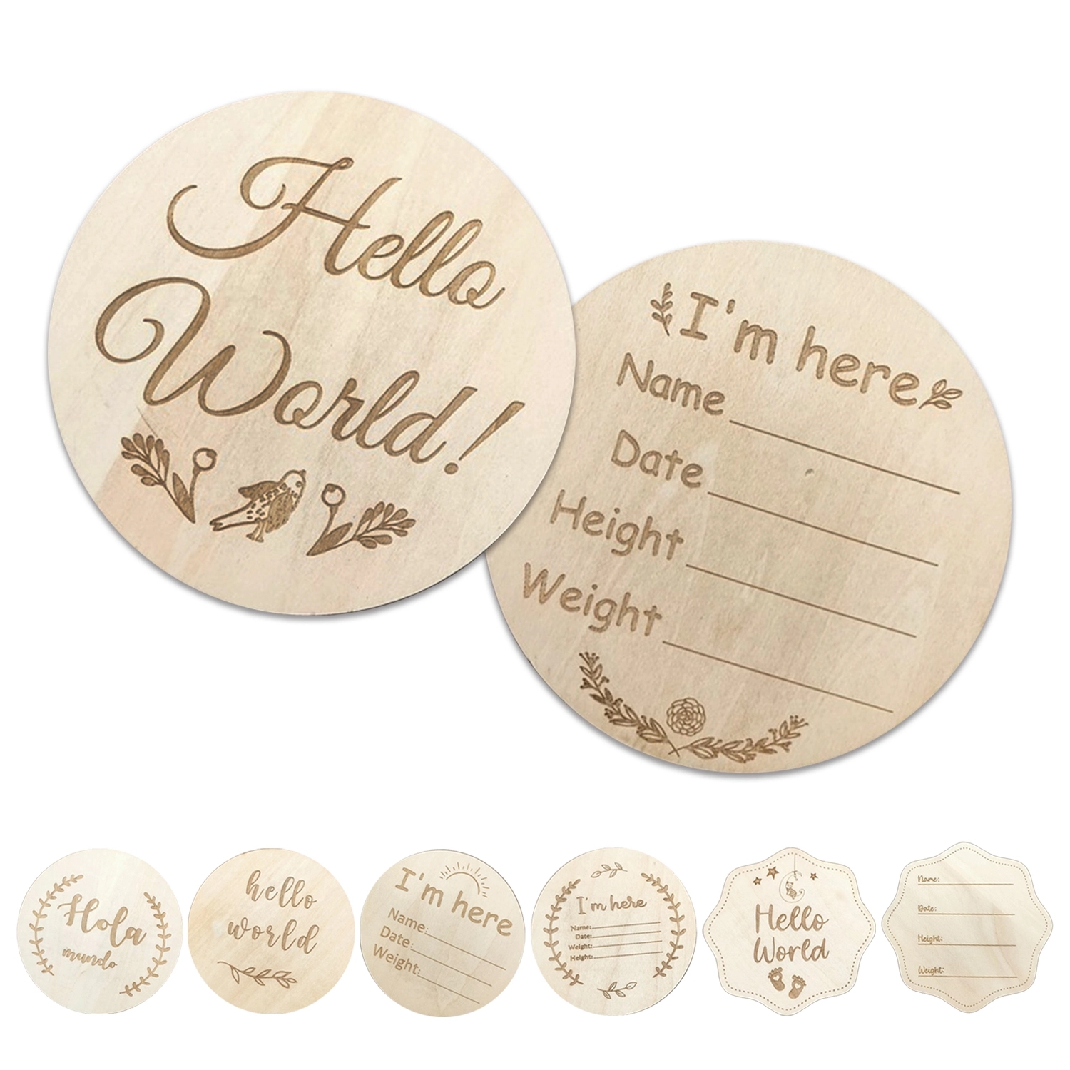 2.75"-Wood Veneer Ornaments W/ Laser Engraving 1