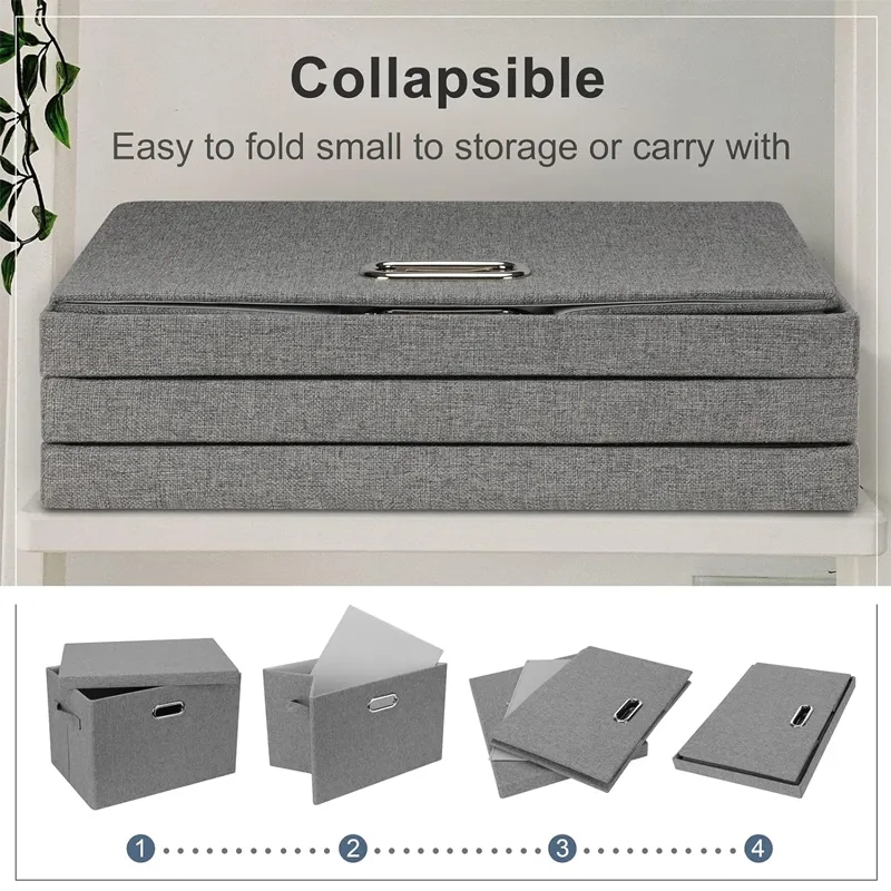 Collapsible Stackable Storage Bin with Lid 3