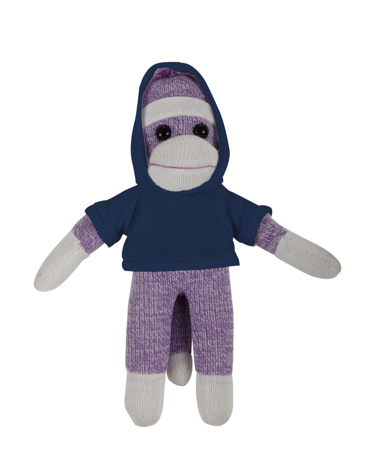 soft plush Purple Sock Monkey with hoodie 1