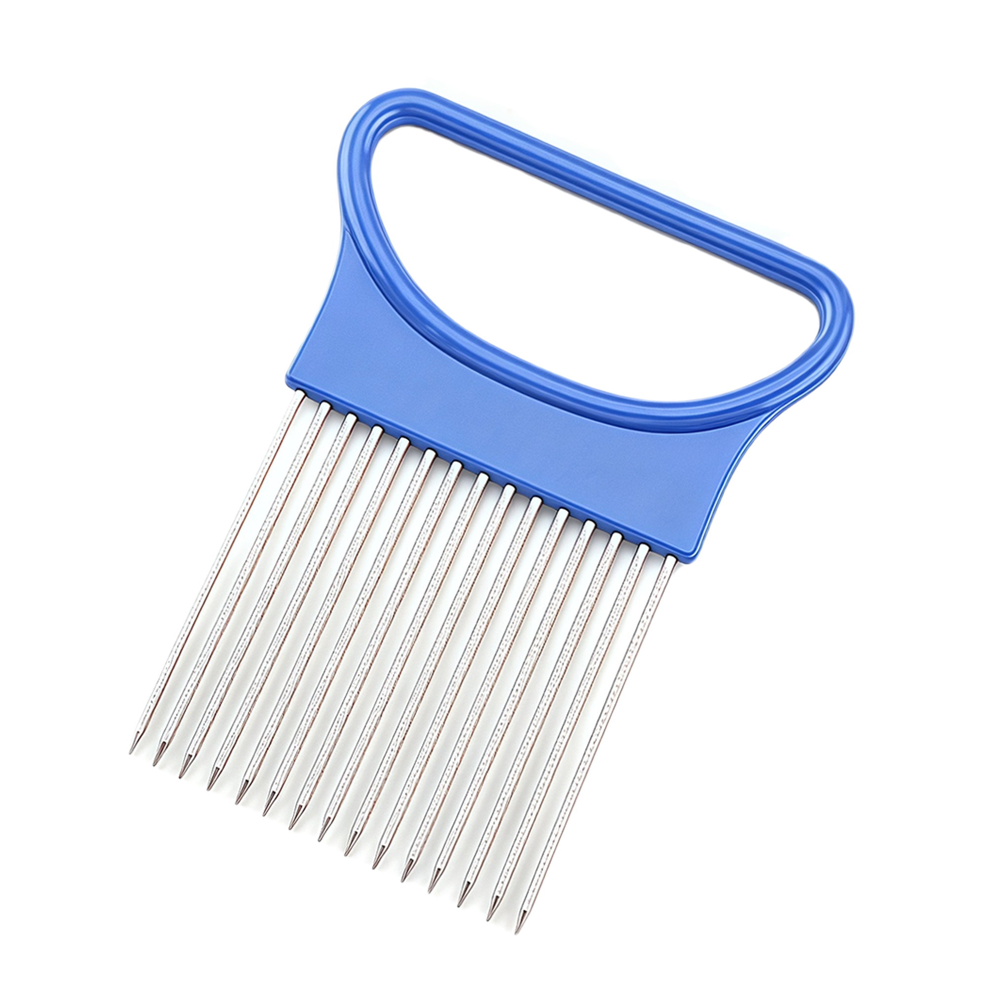 Stainless Steel Multi-Purpose Onion Fork Holder Slicer Fixer with Sharp Needles for Even Cutting 4