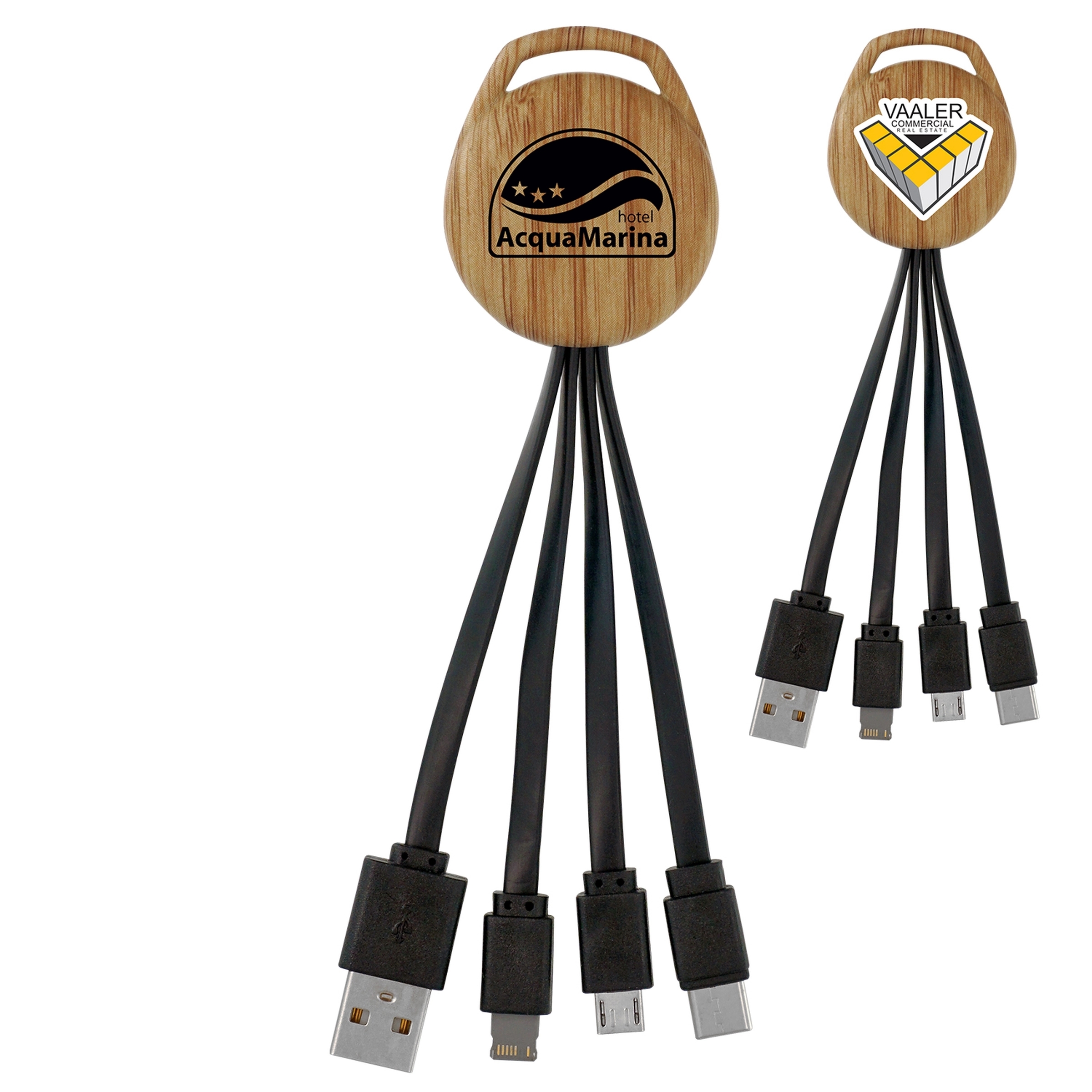 WOOD PATTERN VIVID 3-IN-1 CHARGING CABLE
