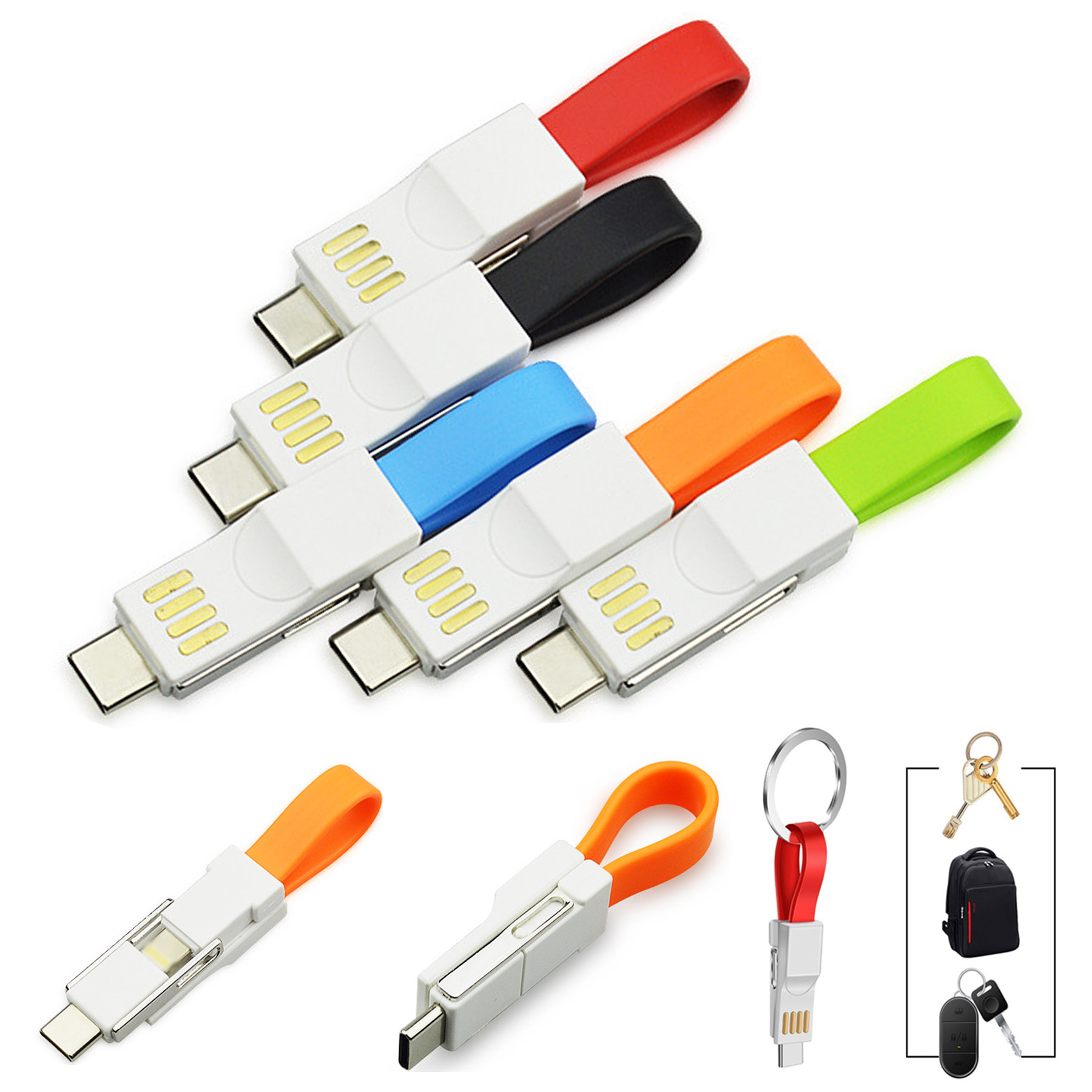 3-in-1 USB Cable With Keyring 2