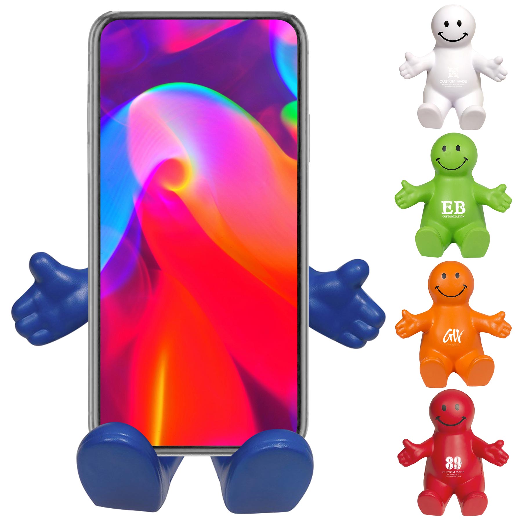 Squeezable Smile Face Guy Phone Holder 2