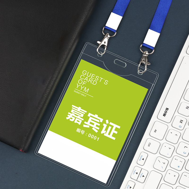 Double Hook Enlarged Transparent ID Card Badge Holder 5