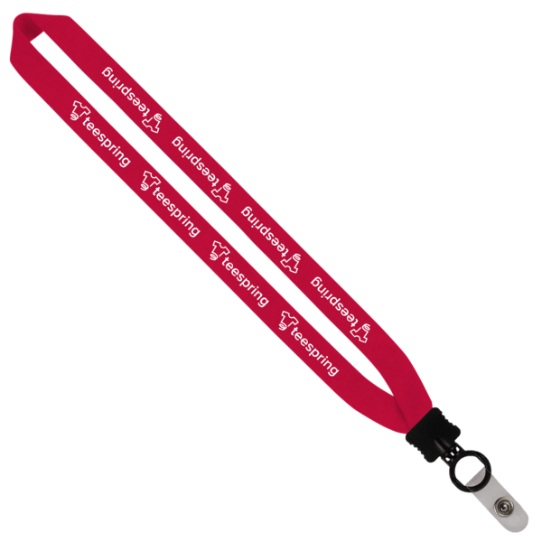 1" Cotton Lanyard with Plastic Clamshell & O-Ring 193