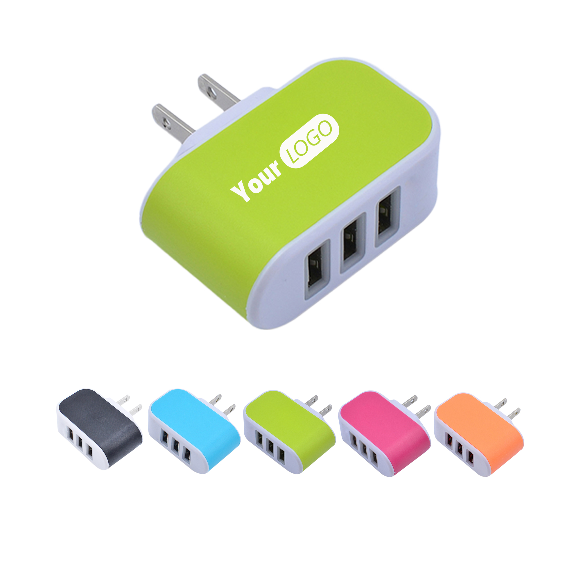 ABS 3-Port USB Wall charger With Led 7