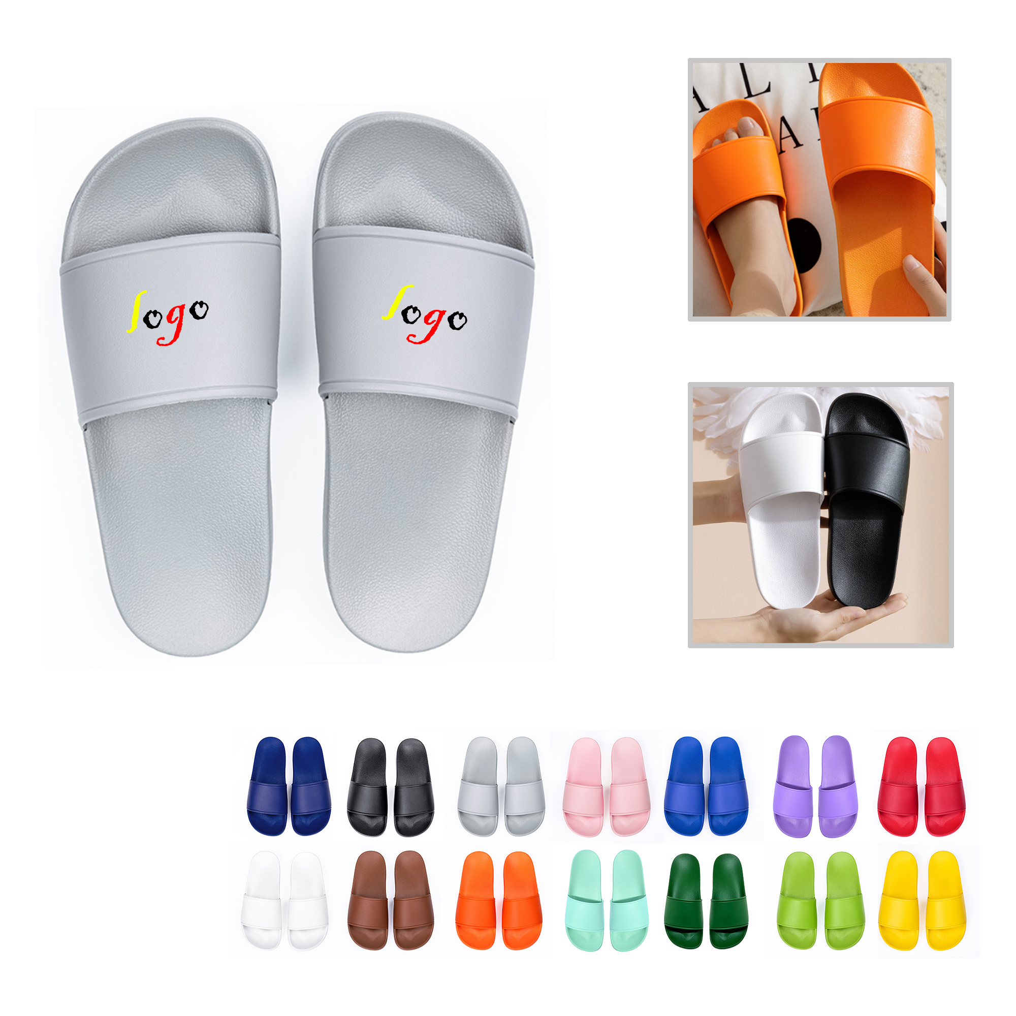 MOQ10 Summer PVC Slippers Non-Slip Size 10 8