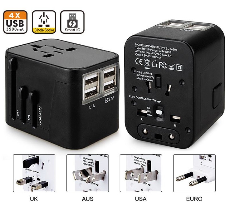 iBank ® Universal Travel Adapter, International Power Adapter 3
