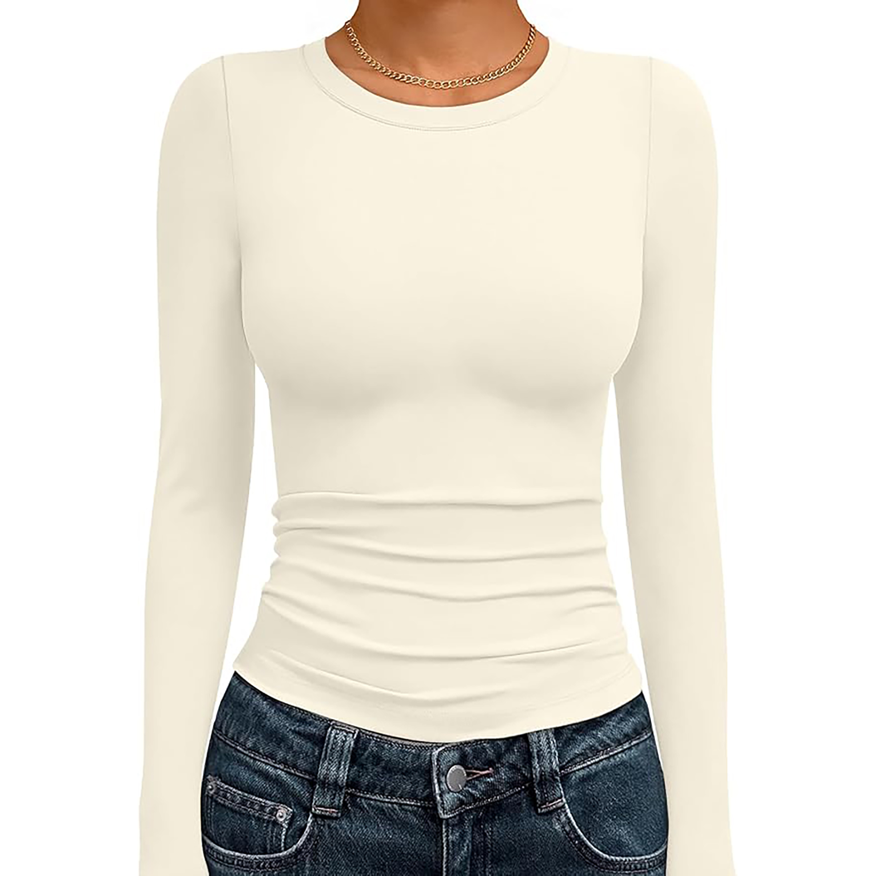 Women's Basic Round Neck Crop Top 41