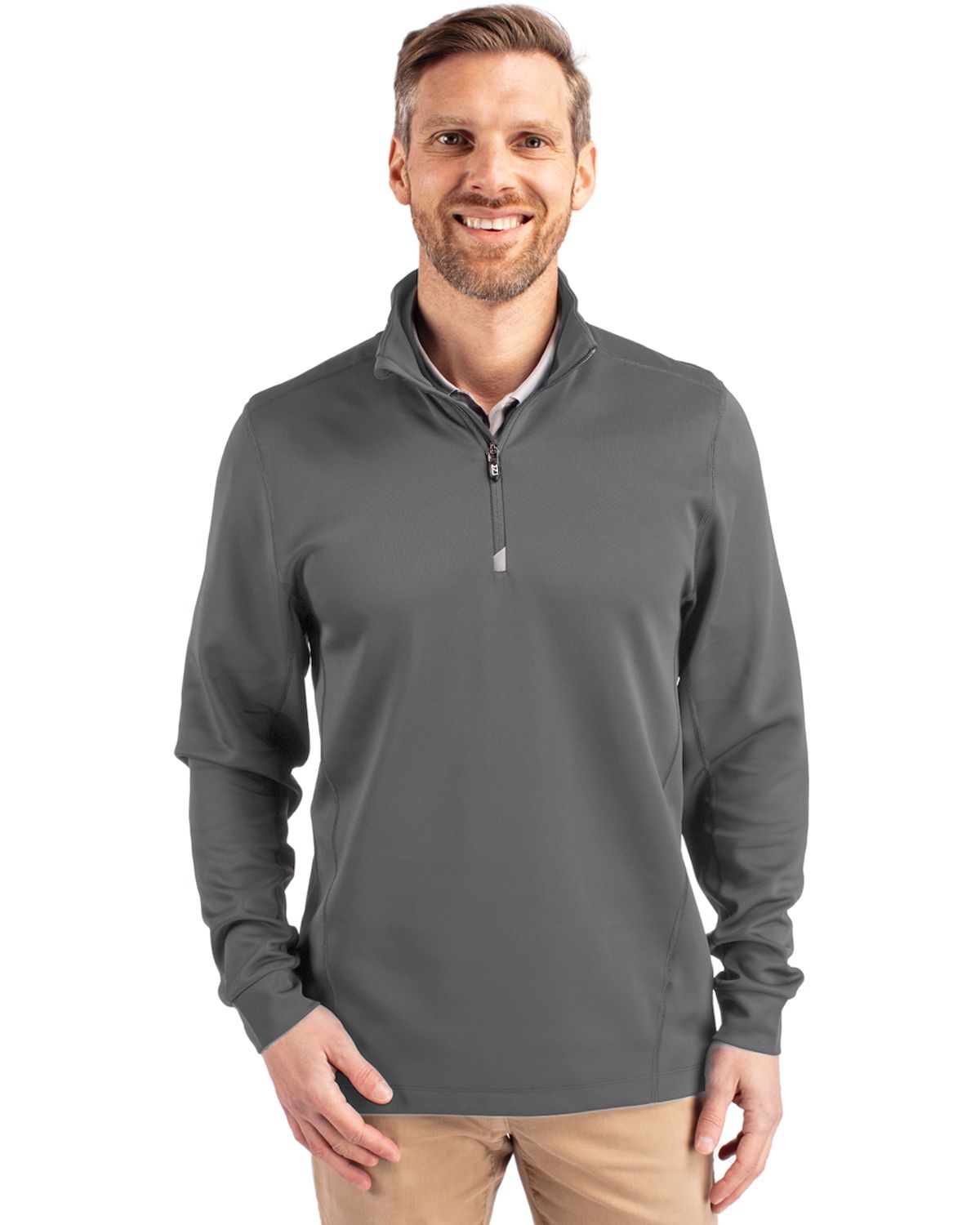 Cutter & Buck Traverse Recycled Smooth Stretch Mens Big & Tall Quarter Zip Pullover Big & Tall 33