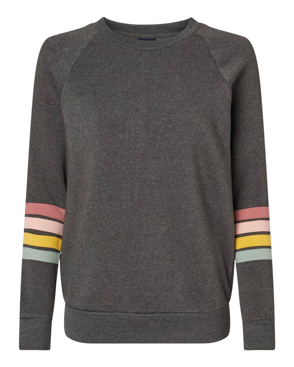 Women's Striped Sleeves Crewneck Sweatshirt - W23152 23