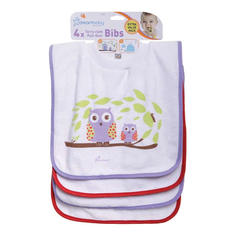 Terry Cloth Pullover Baby Bibs - Assorted Super Absorbent 4 Pack 1