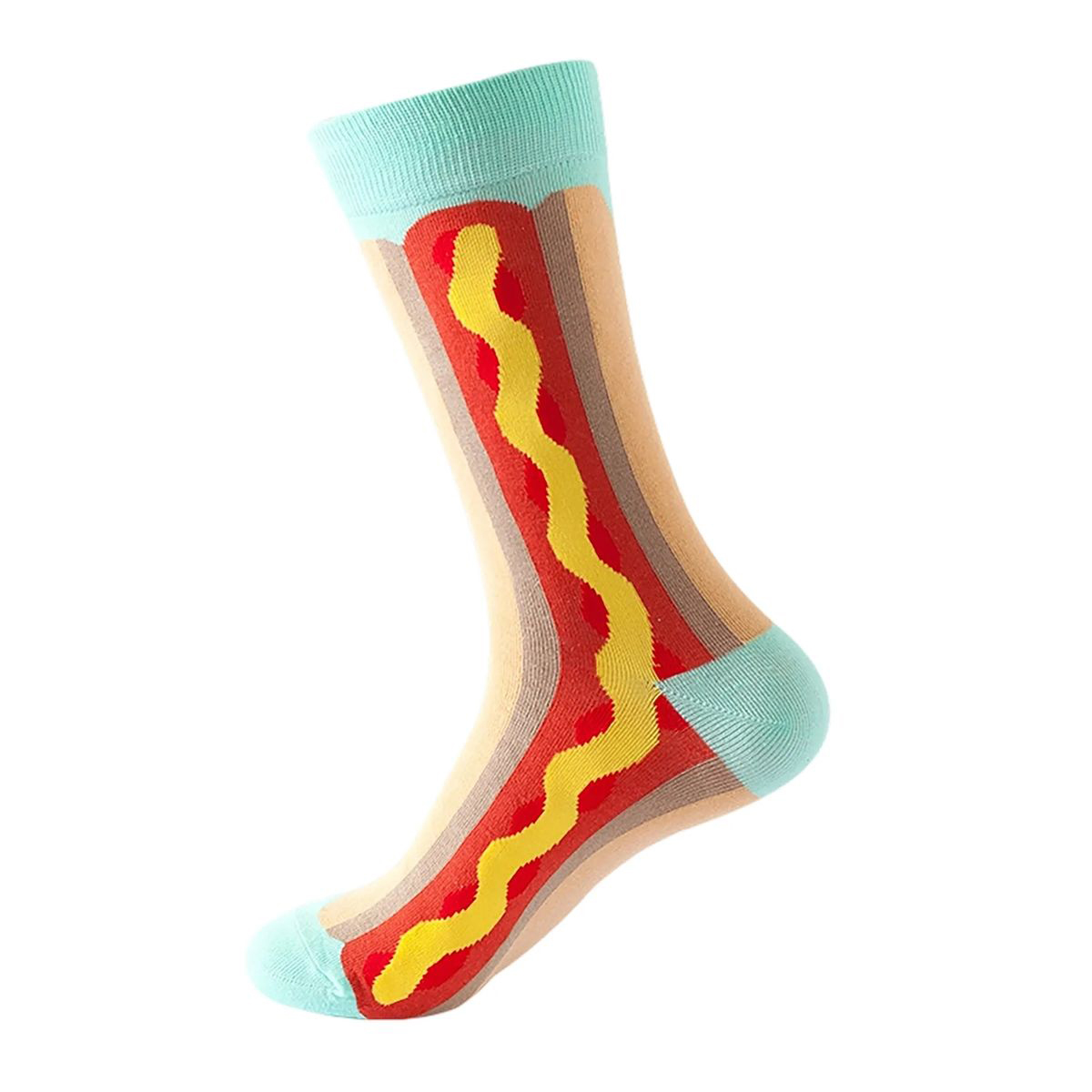 Cotton Crew Socks with Jacquard Pattern 110