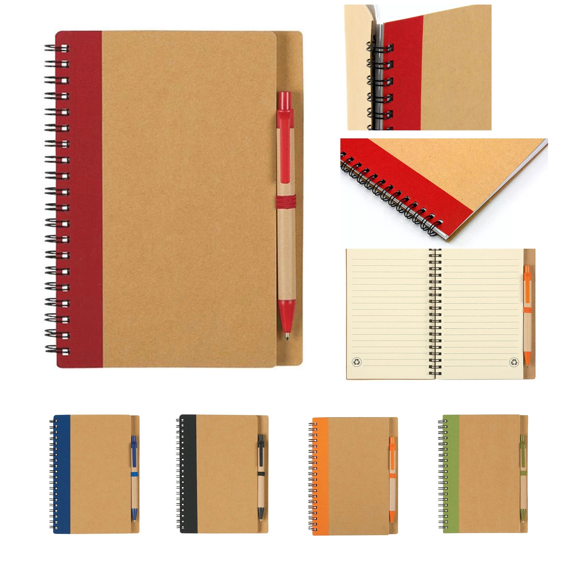 Kraft Paper Cover Lined Spiral Notebook 5