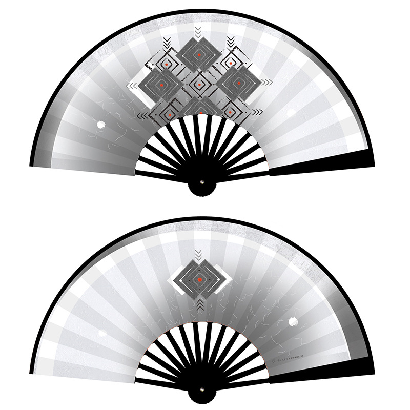 Fabric Bamboo Bone Folding Hand Fan 5