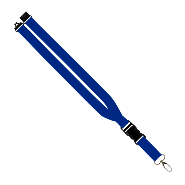 Maverick 1" Polyester Lanyard w/ Slide Buckle Release, Silver Metal Oval & Convenience Release 13