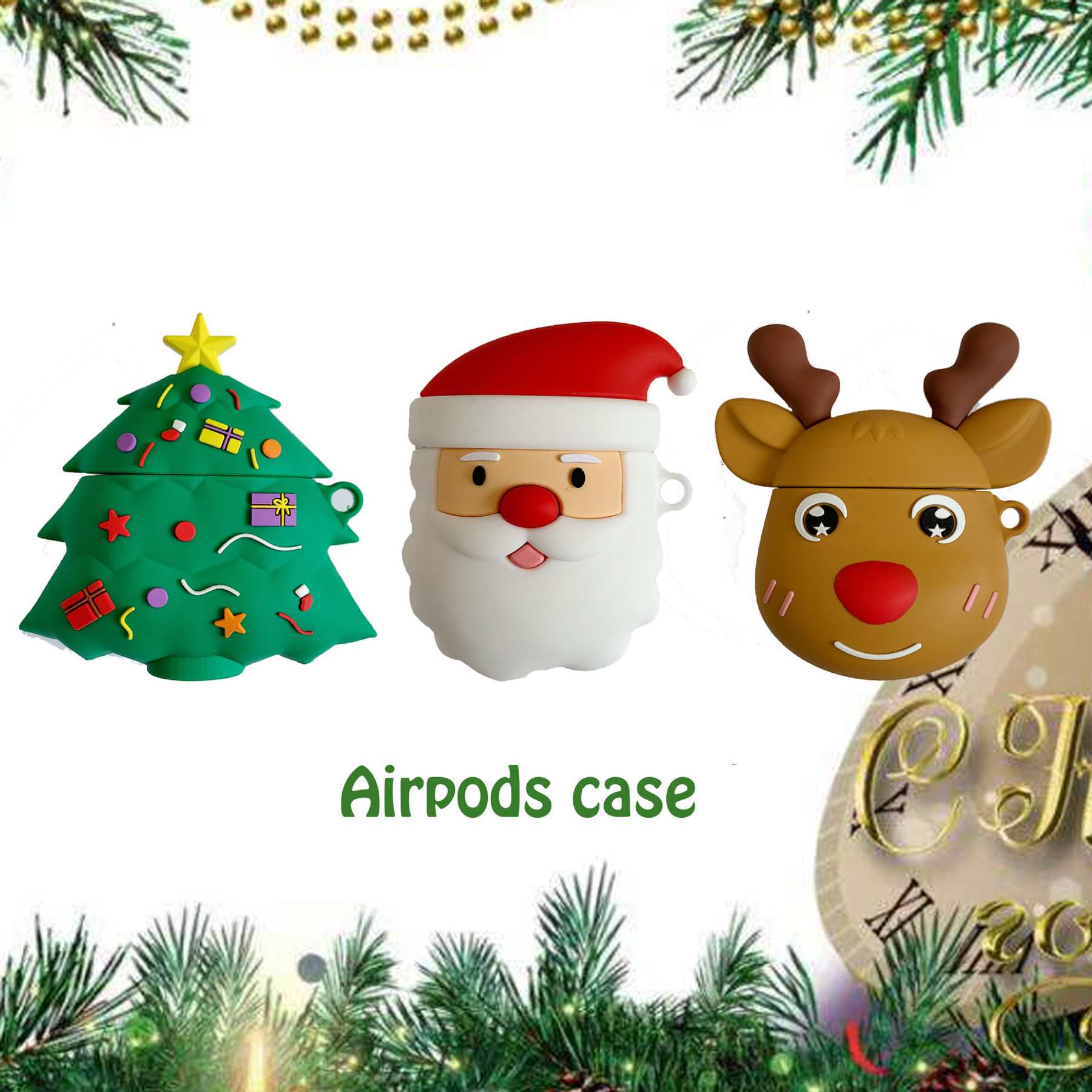 Christmas Decoration 3D Cartoon Silicone pod Case 4
