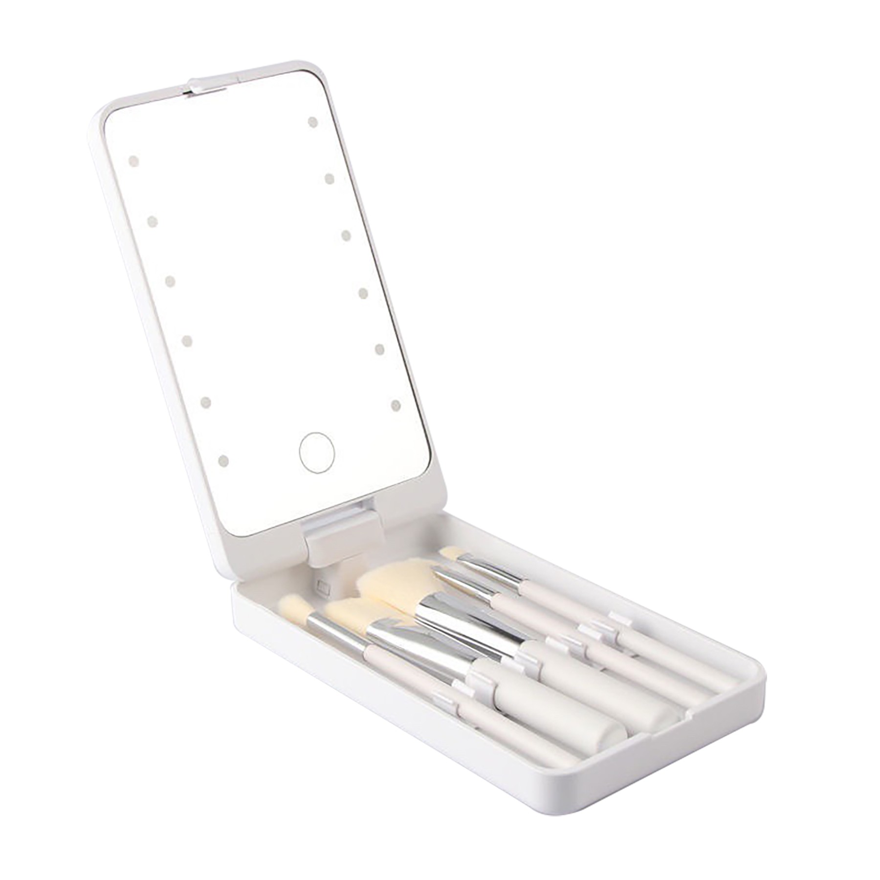 Mirror With Makeup Brush Set 2