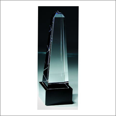 Crystal Obelisk Award On Black Base 2