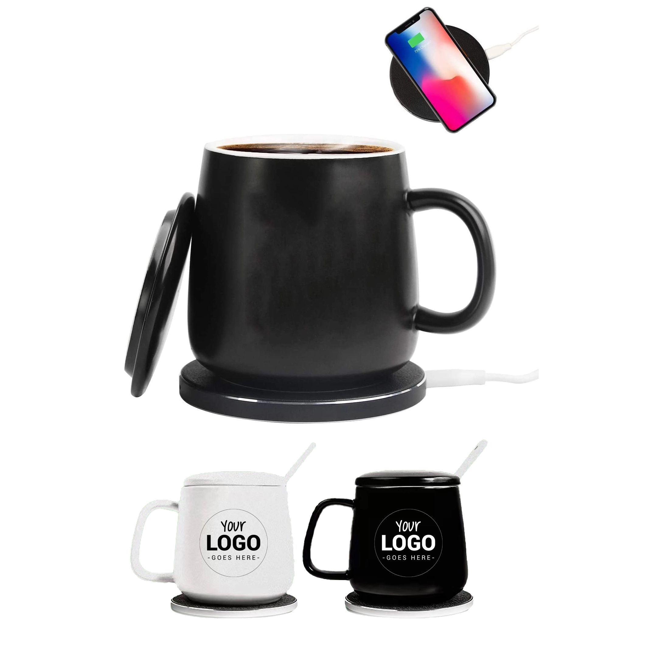 2 in 1 Smart Coffee Mug Warmer with Wireless Charger 5