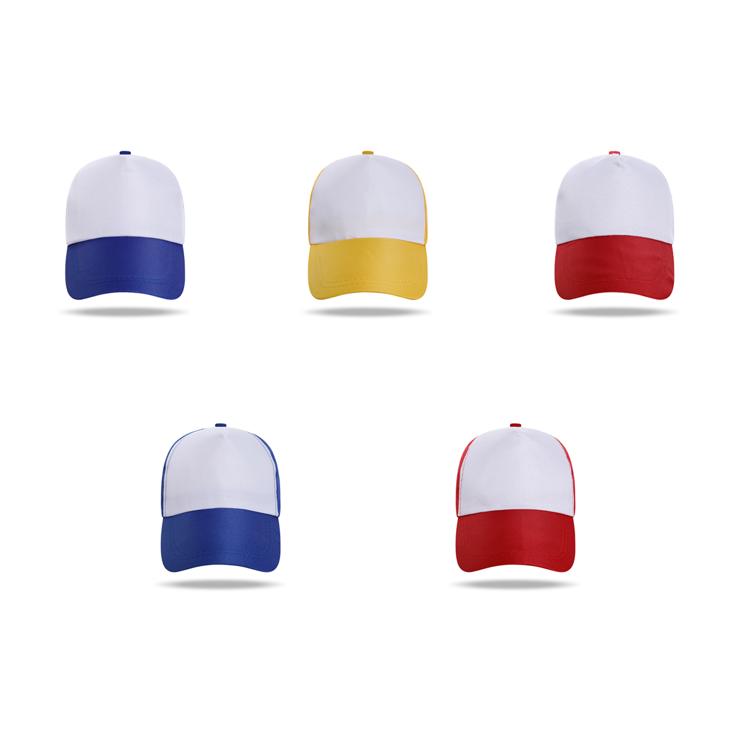 Stock 2-Tone Polyester 5 Panel Cap w/Snapback Fastener 3