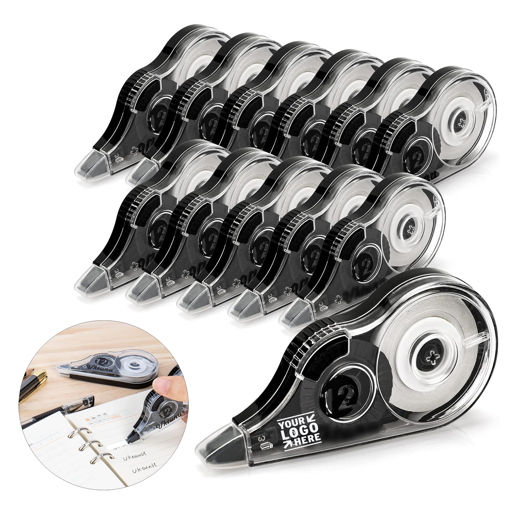 14M x 5mm/551" x 0.2" Easy To Use Applicator Instant Corrections White Out Tape 1