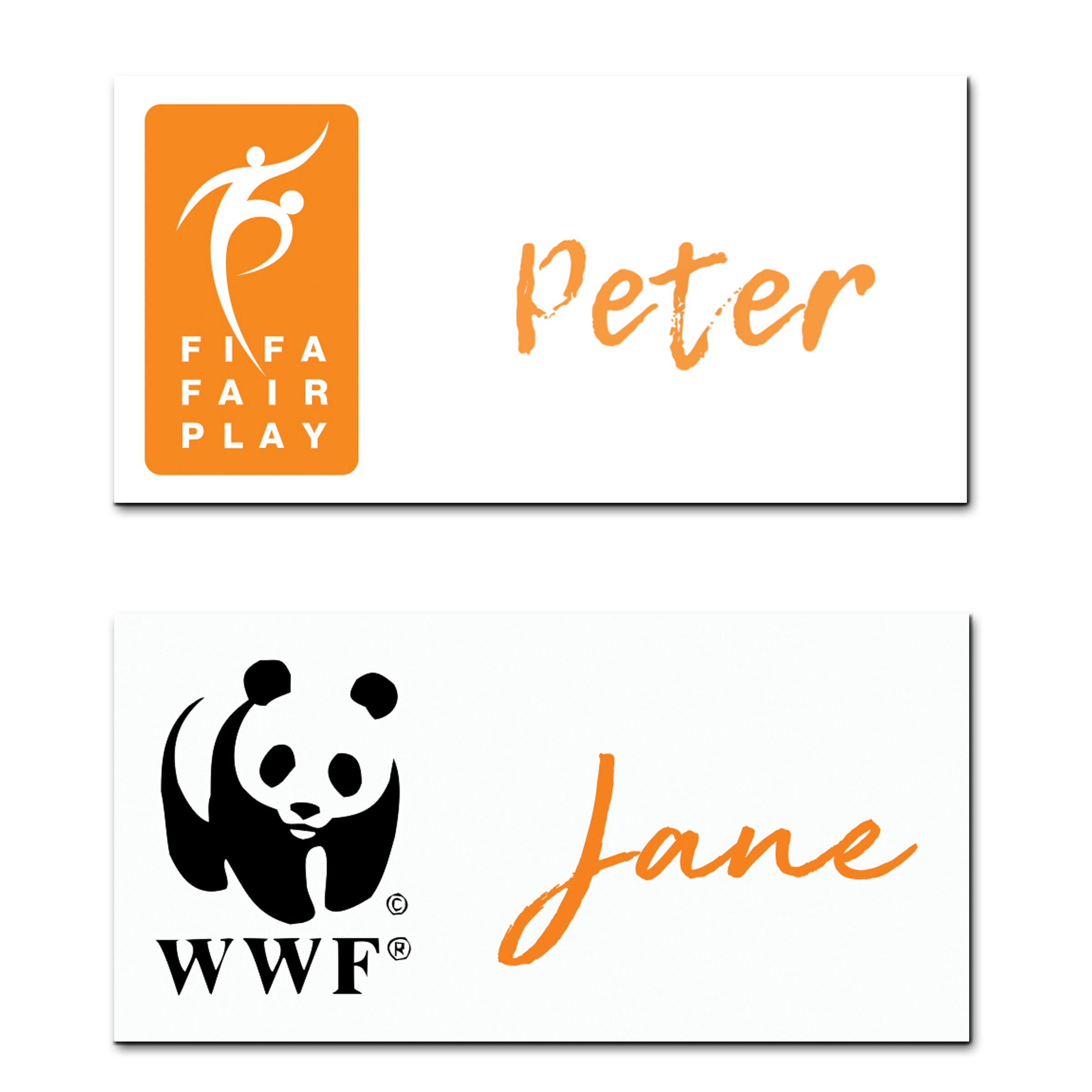 1.5" x 3" White Plastic Reusable Badge 1