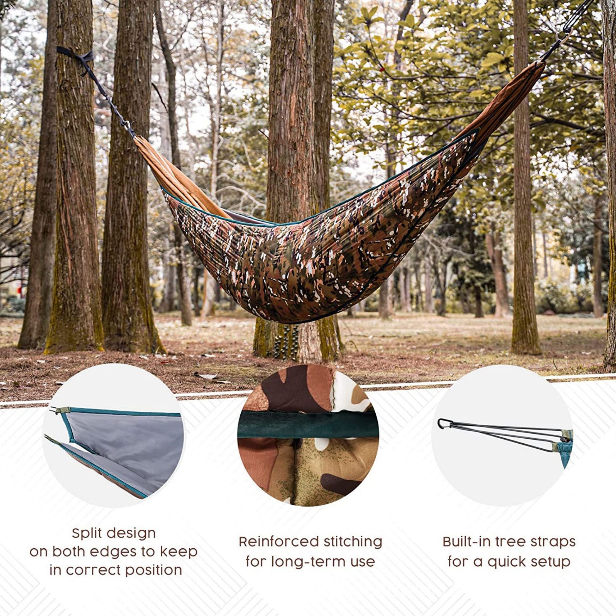 Comfortable Fabric Hammock With Tree Straps 4