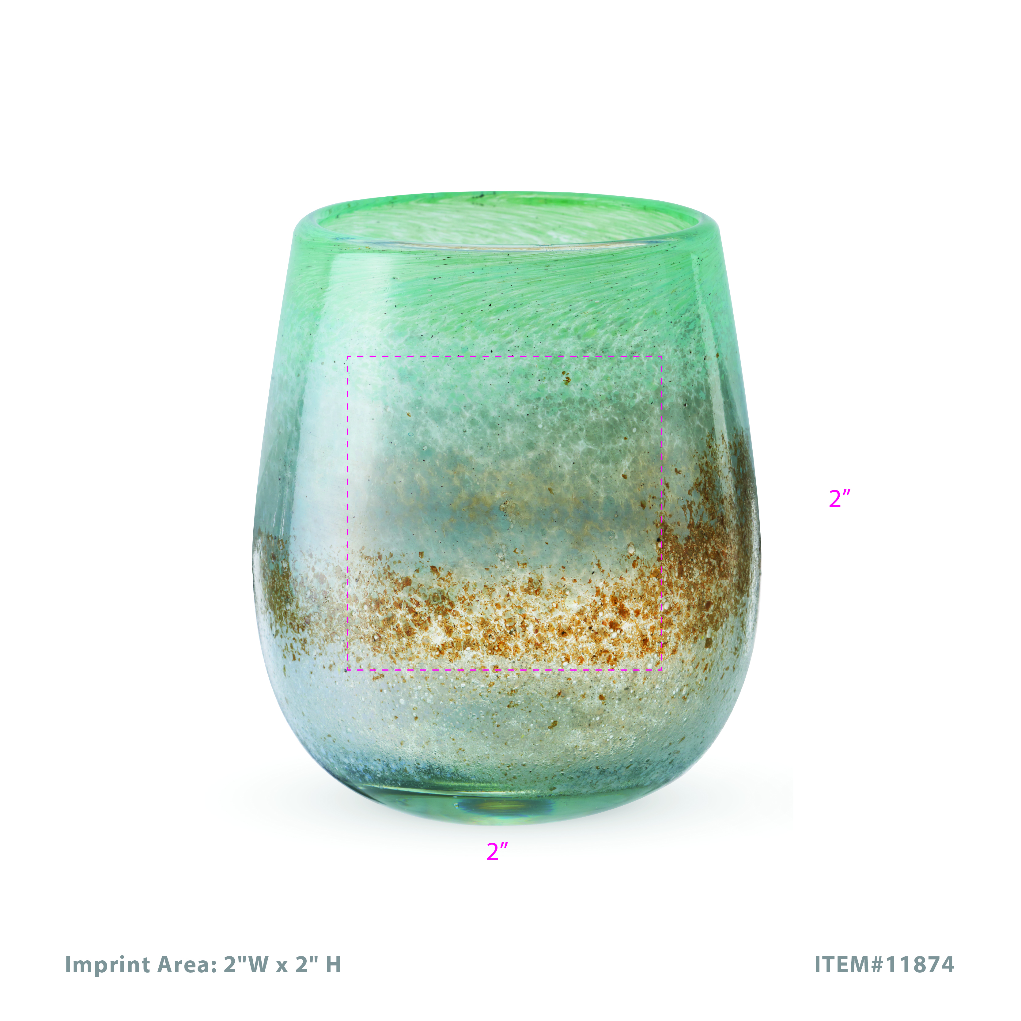 Twine Living® Playa Bonita Stemless Recycled Wine Glass, set of 2 3