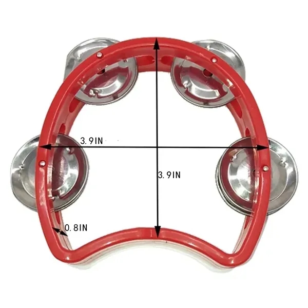 Kids' Plastic Tambourine Toy w/ 4 Bells for Fun 3