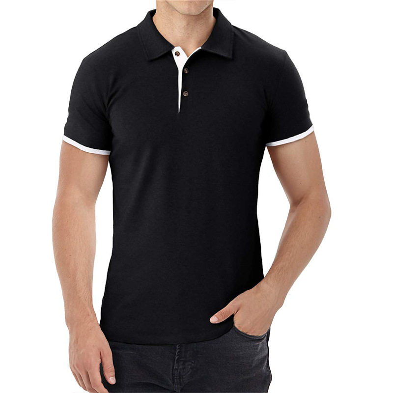 Business Men's Short Sleeve Lapel Polo Shirt / Button 9