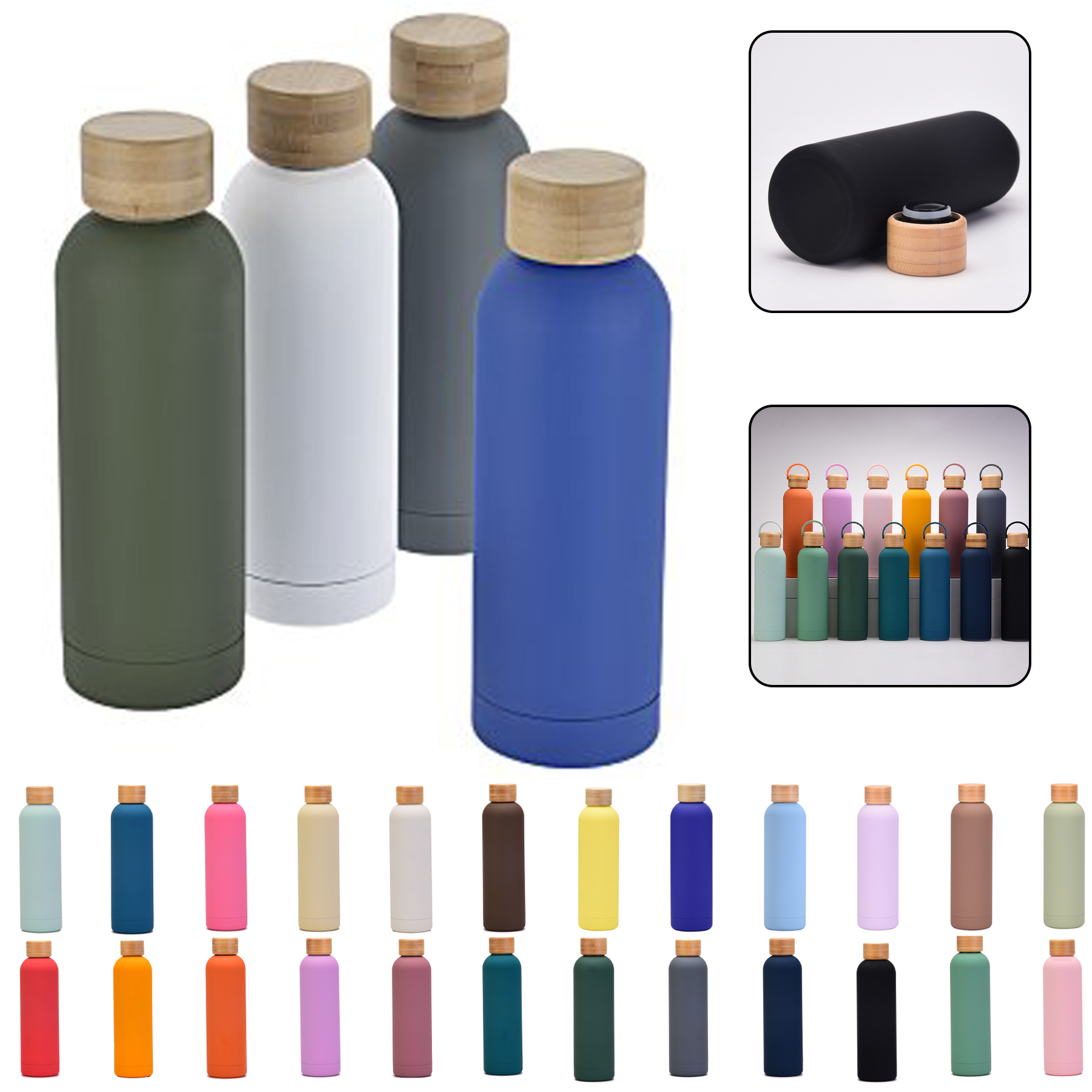 Vacuum Bottle with Bamboo Lid 1