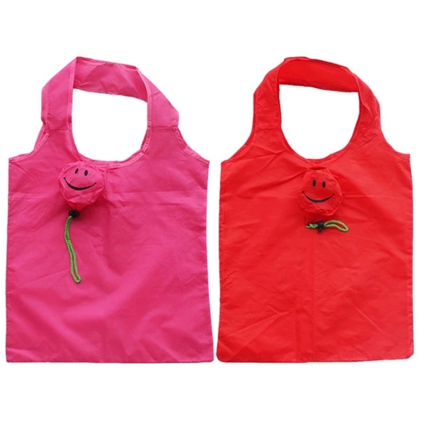Smile Face Foldable Shopping Tote Bag, custom tote bag with logo imprint 2