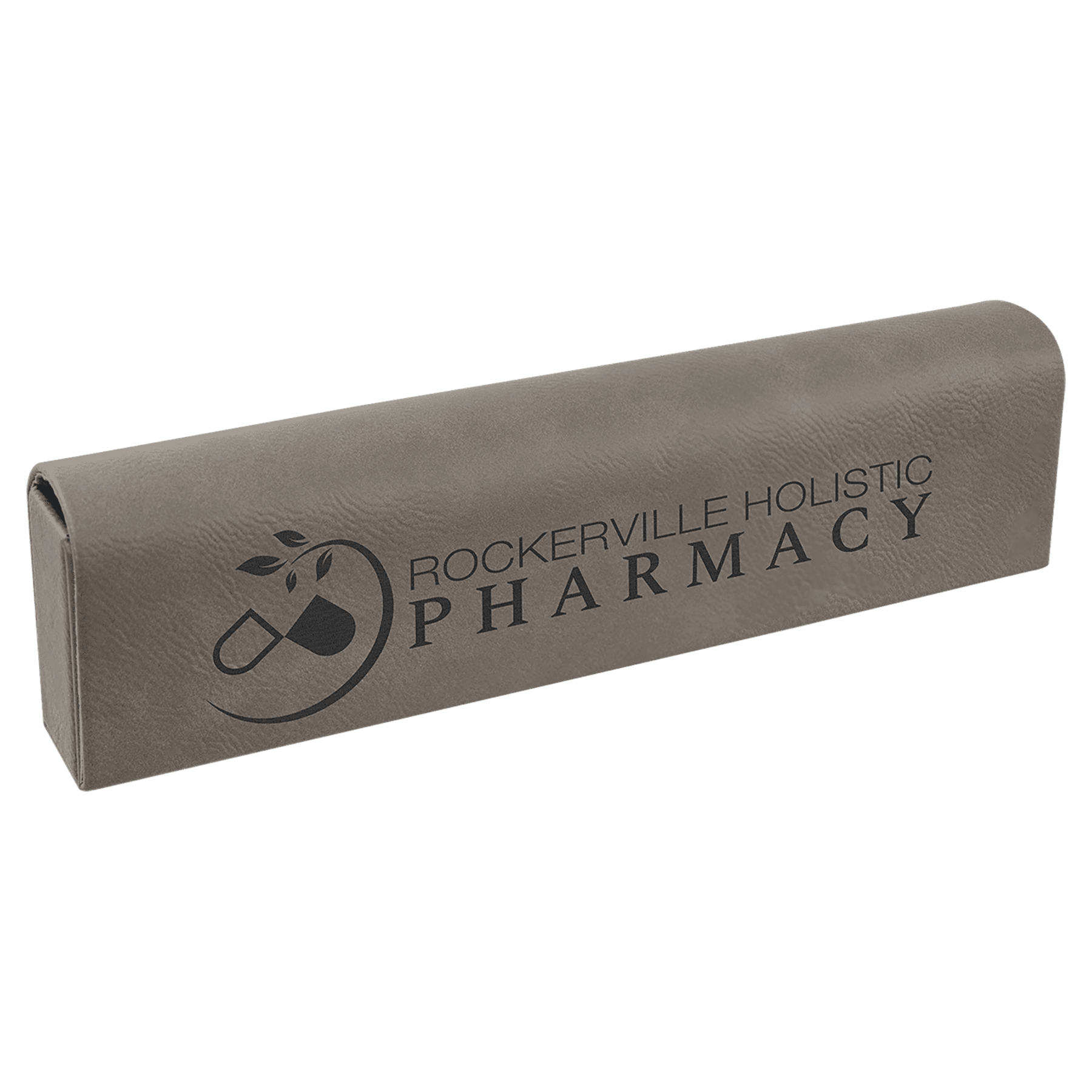 9 3/4" x 2 1/2" Gray Leatherette Pill Box 2