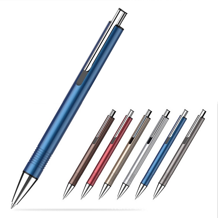 Retractable Metal Aluminum Barrel Ballpoint Pen 3