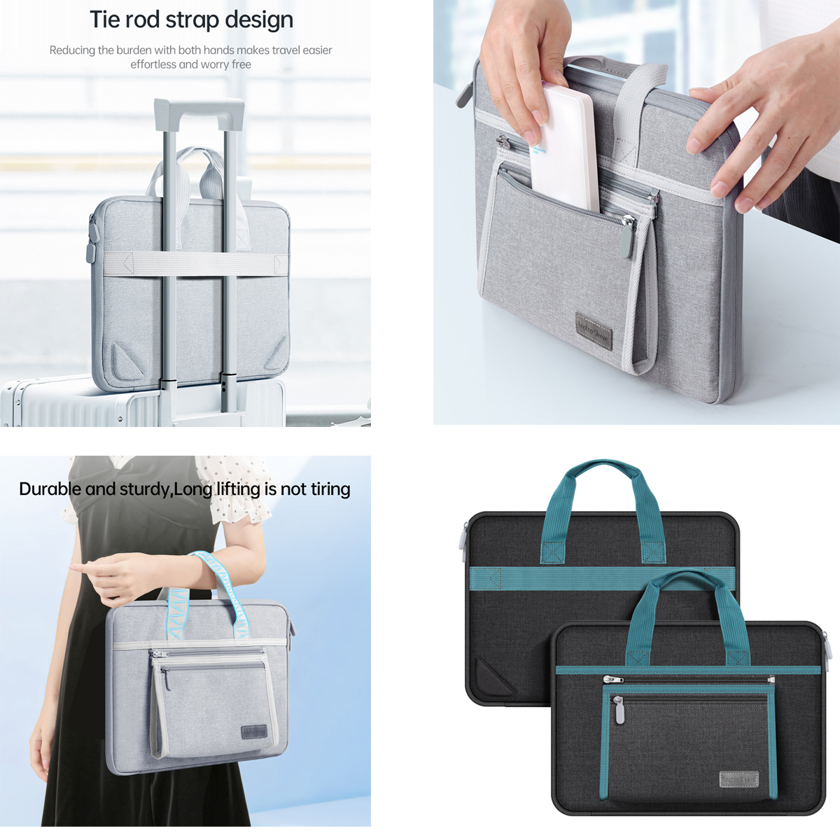 16" Laptop Sleeve with Handbag and Phone Stand 3