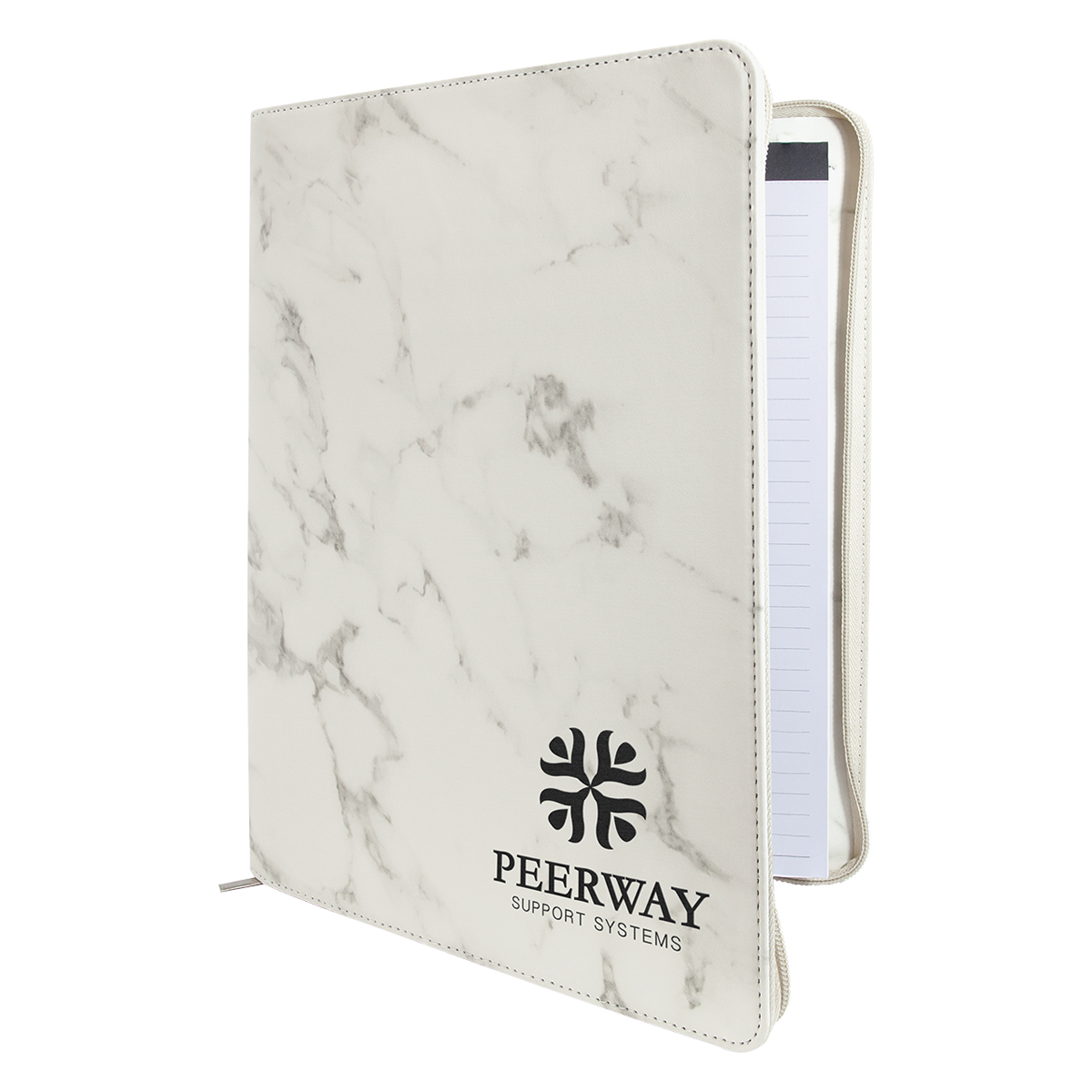 9 1/2" x 12" Leatherette Marble Portfolio with Zipper 2