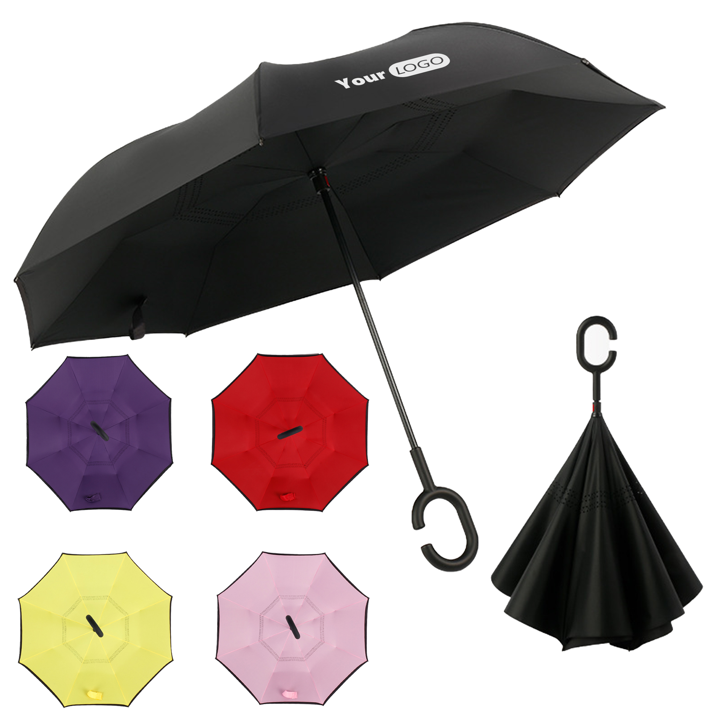 Polyester Reversible Inverted Umbrella 1