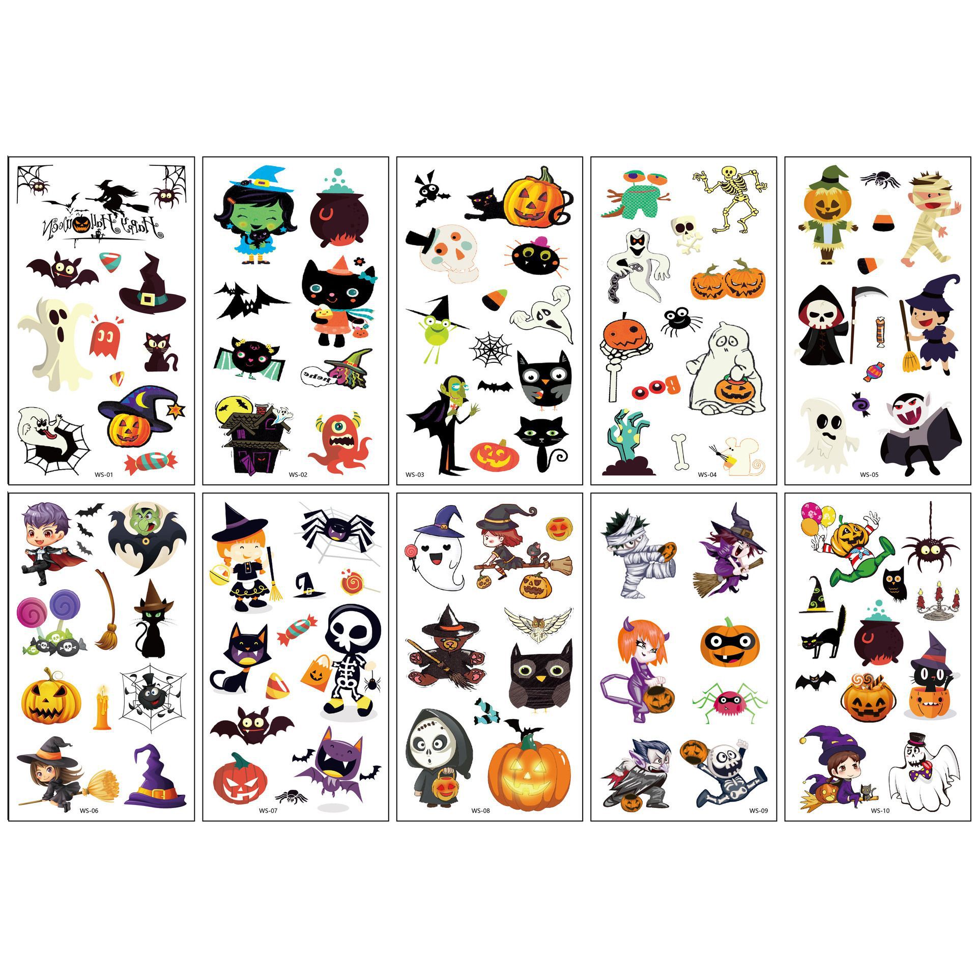 Halloween Temporary Tattoo Set (10 Sheets) 7
