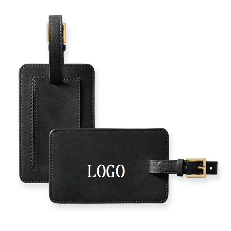 Custom Screen Print PU Leather Luggage Tag 3