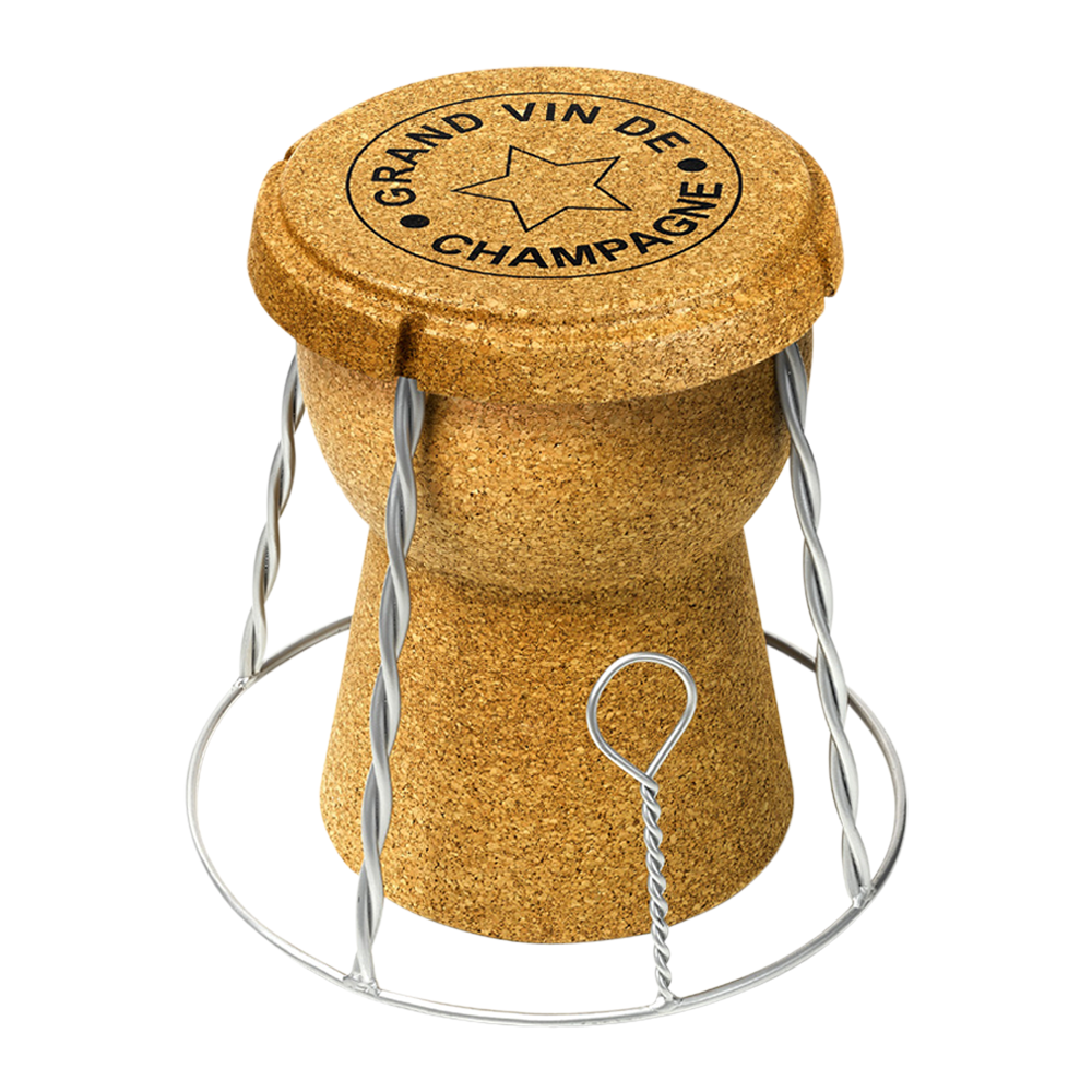 XL Champagne Cork Wire Cage Side Table 3