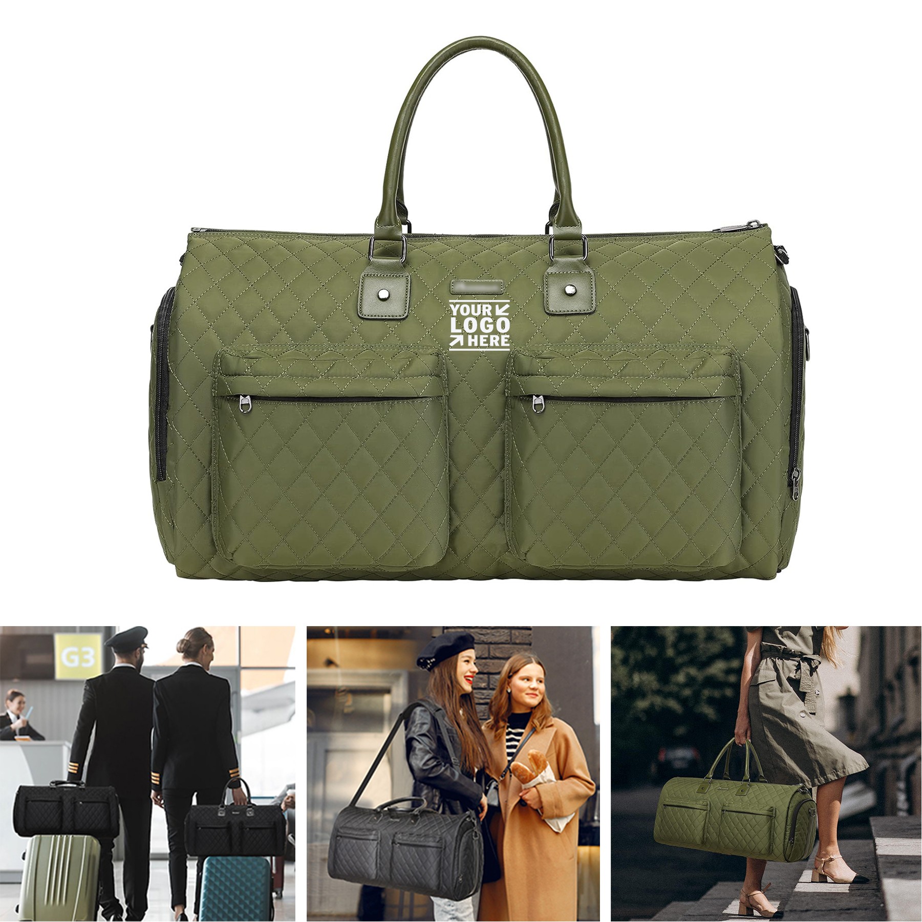 2 in 1 Womens Convertible Garment Travel Waterproof Carry On Garment Garment Duffel Bag 2