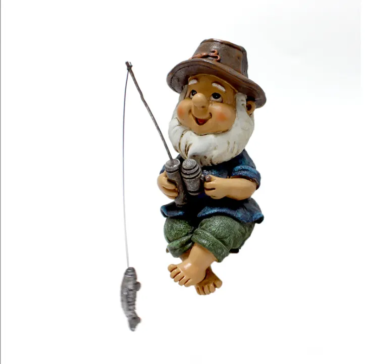 Pool Ornaments Fishing Elf Creative Resin Outdoor Decoration 4