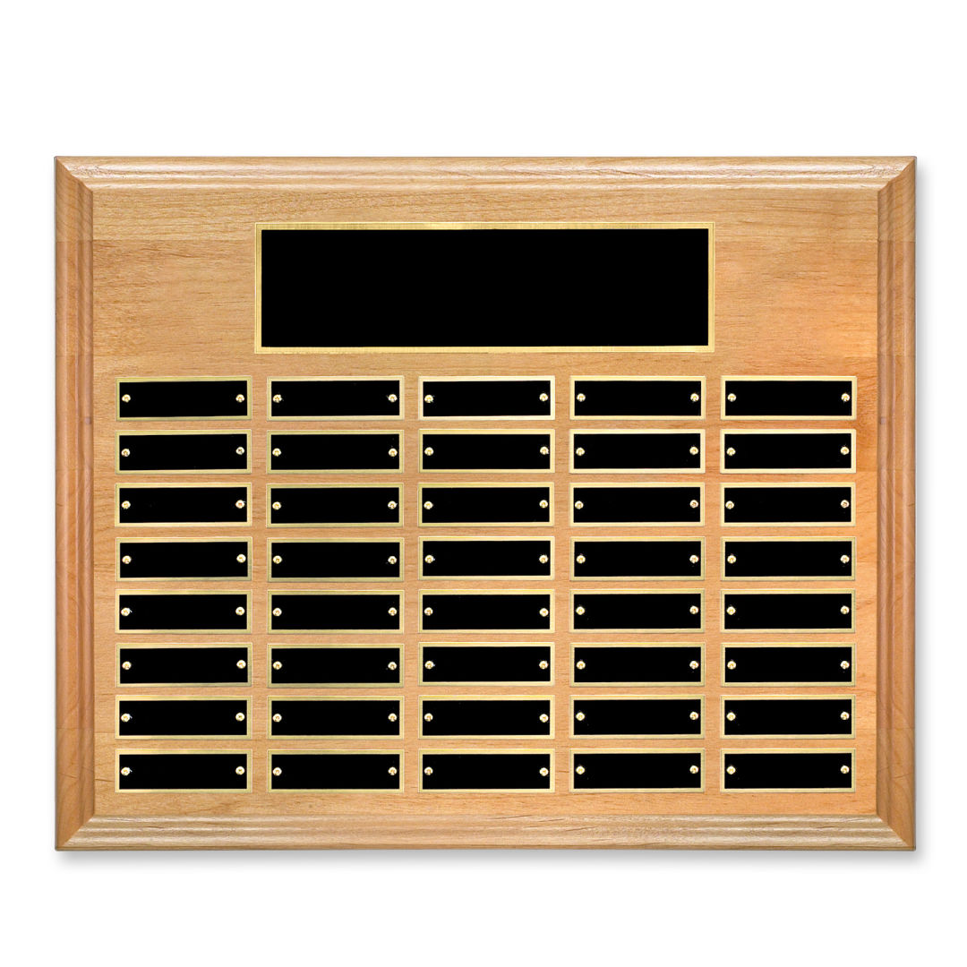 Erindate (Horiz) Perpetual Plaque - Red Alder/Gold 10