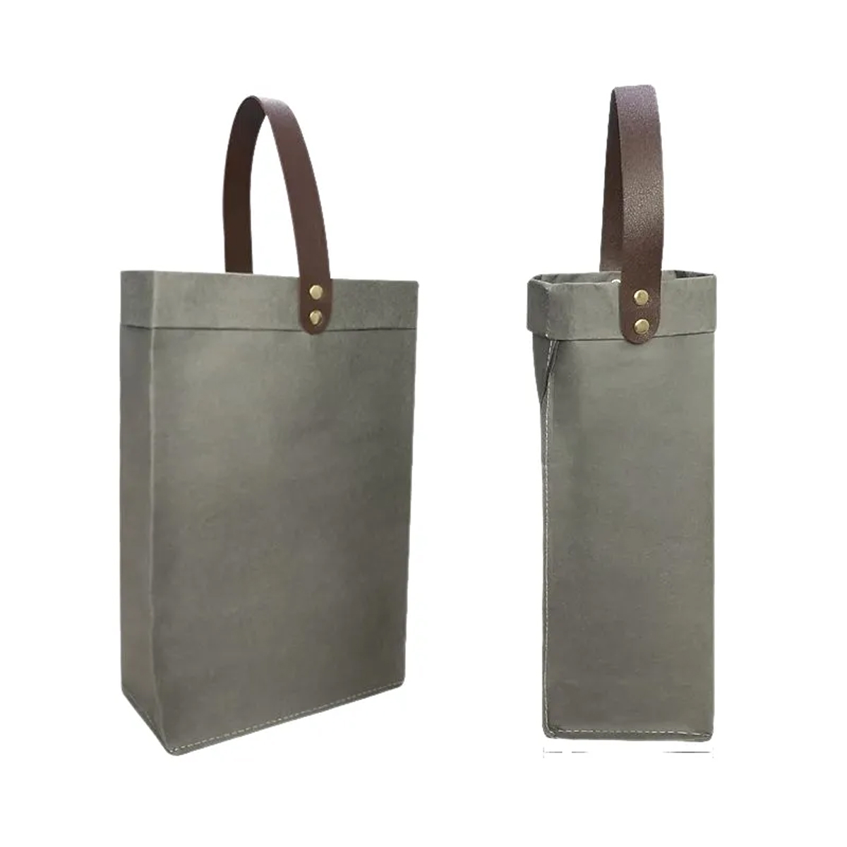 Nordic Style Kraft Paper Wine Bag with Handles 6